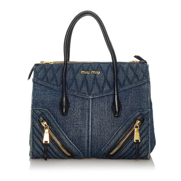 Miu Miu Biker Denim Tote Bag