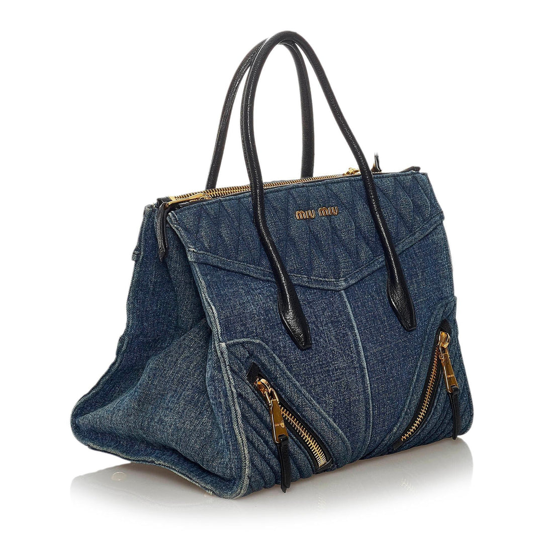 Miu Miu Biker Denim Tote Bag