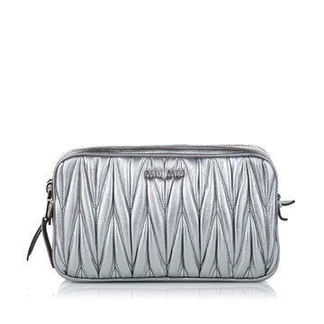 Miu Miu Matelasse Double Zip Leather Crossbody Bag
