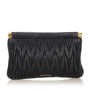 Miu Miu Matelasse Leather Clutch Bag