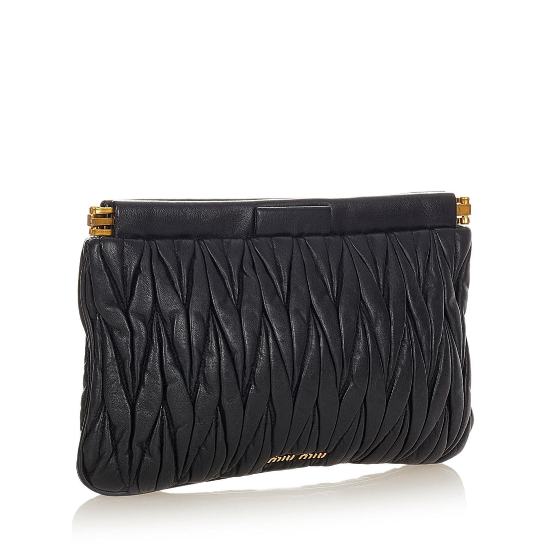 Miu Miu Matelasse Leather Clutch Bag