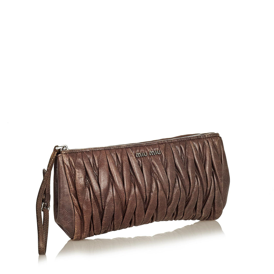 Miu Miu Matelasse Leather Clutch Bag