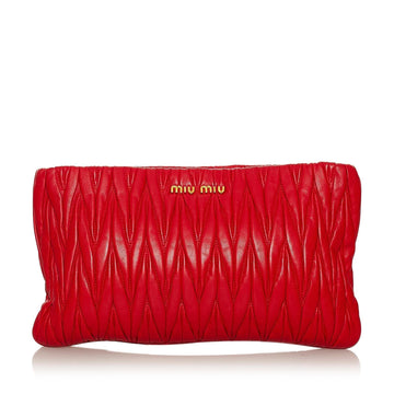 Miu Miu Matelasse Leather Clutch Bag