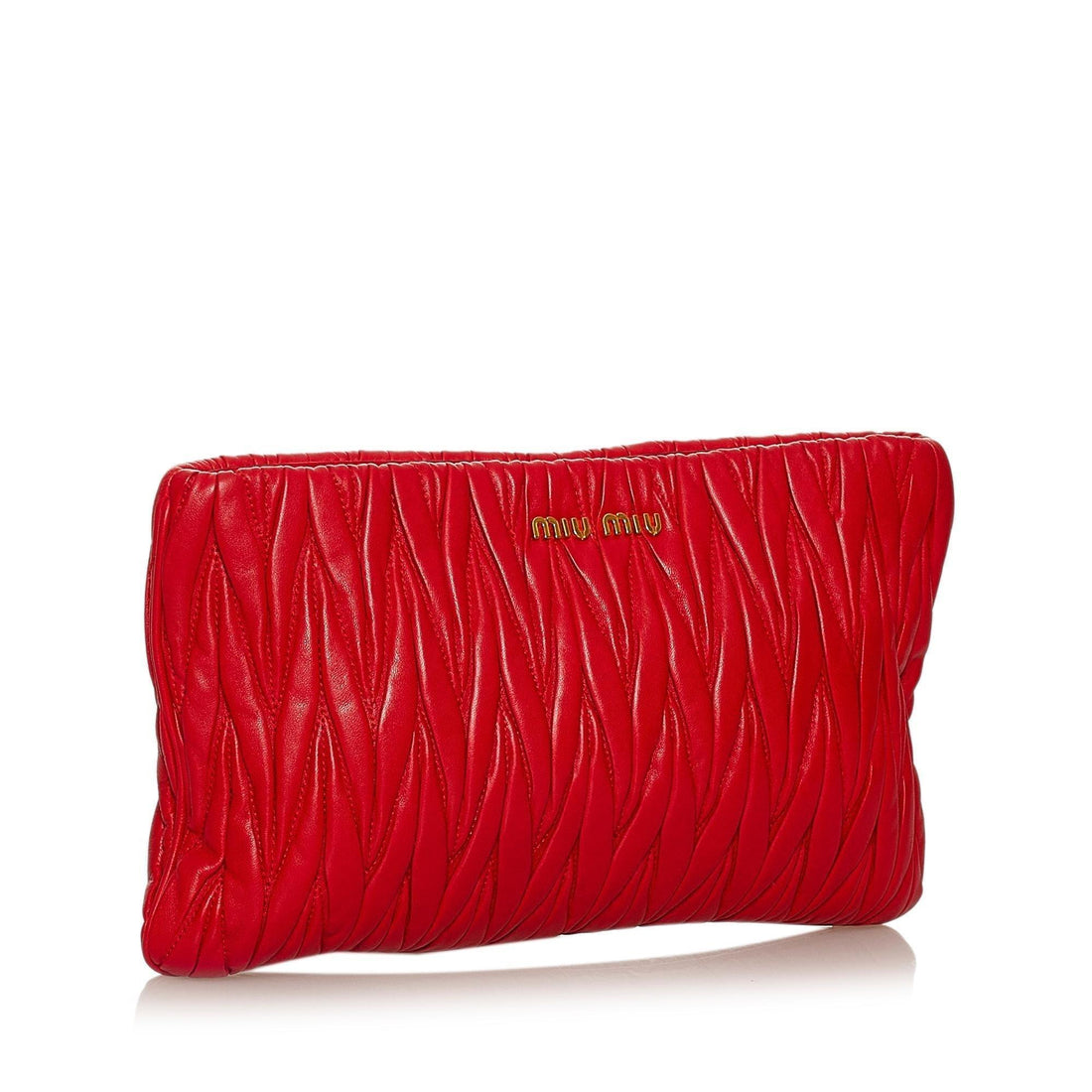Miu Miu Matelasse Leather Clutch Bag