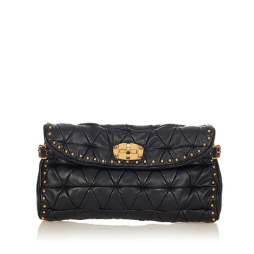 Miu Miu Quilted Studded Leather Clutch Bag