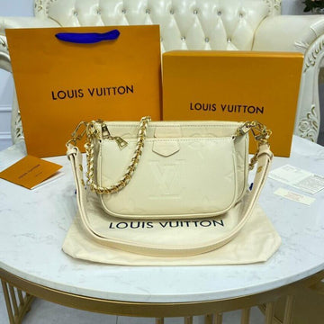 Makersluxe Multi Pochette Accessories Cream Bag - LUV 540