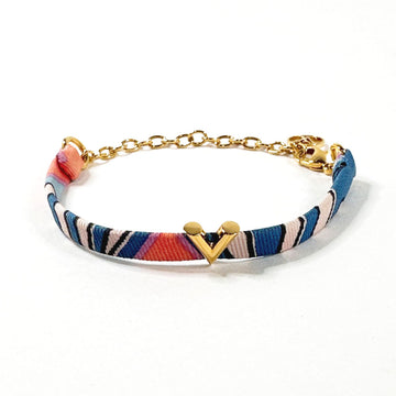 LOUIS VUITTON bracelet M68413 Gold Plated, Silk multicolor Bracelet Essential V Be Mindful