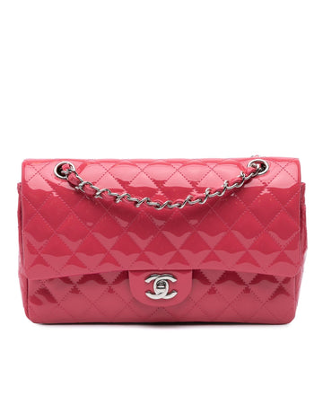 Medium Classic Patent Double Flap Shoulder Bag with Chain Straps and CC Turn-Lock Closure