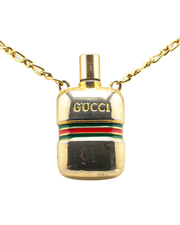 Gold Plated Perfume Bottle Pendant Necklace
