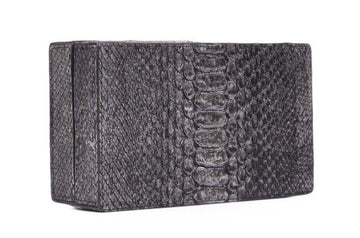 Nancy Gonzales Silver Snakeskin Box Clutch Sale