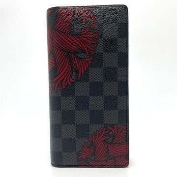 LOUIS VUITTON Long Wallet Purse N41676 Damier Grafitto Canvas Black x gray Damier Grafitte Portefeuille Brother Christopher Nemeth mens Used