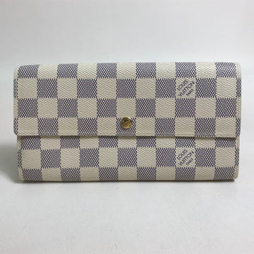 LOUIS VUITTON Long Wallet Purse N61735 Damier Azur Canvas white Damier Azur Portefeuille Sarah Women Used