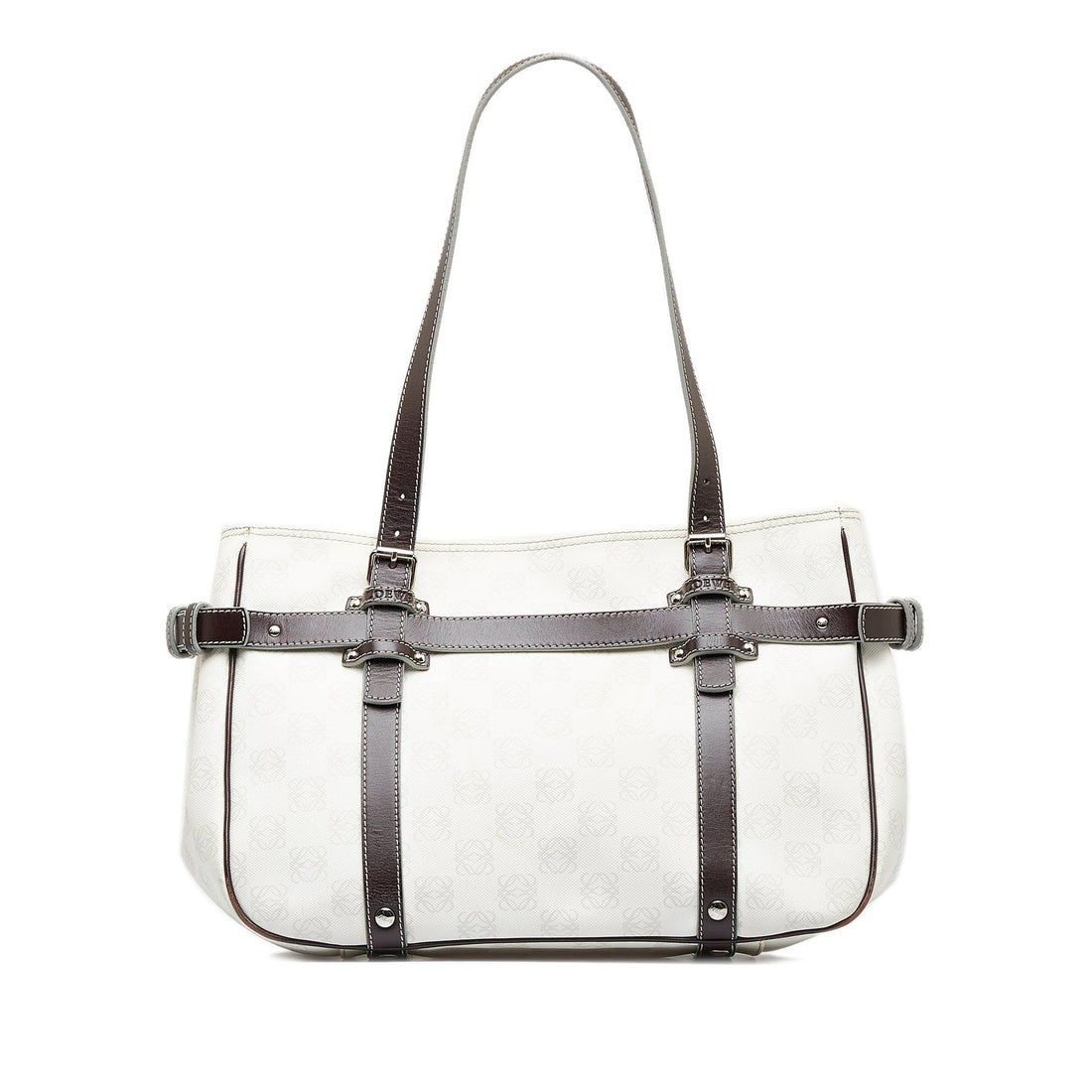 White Loewe Anagram Tote Bag