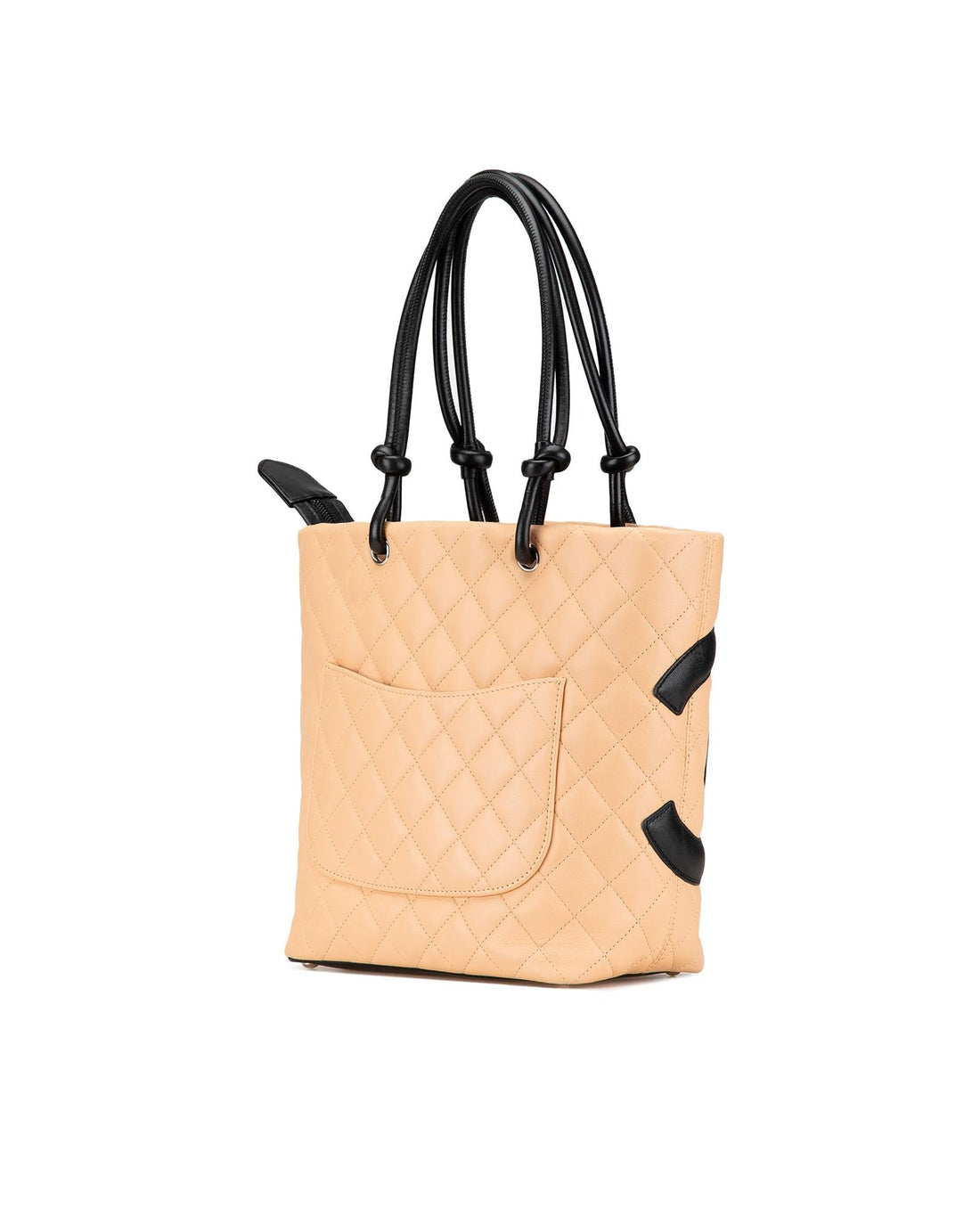 Quilted Lambskin Leather Tote with Rolled Shoulder Straps
