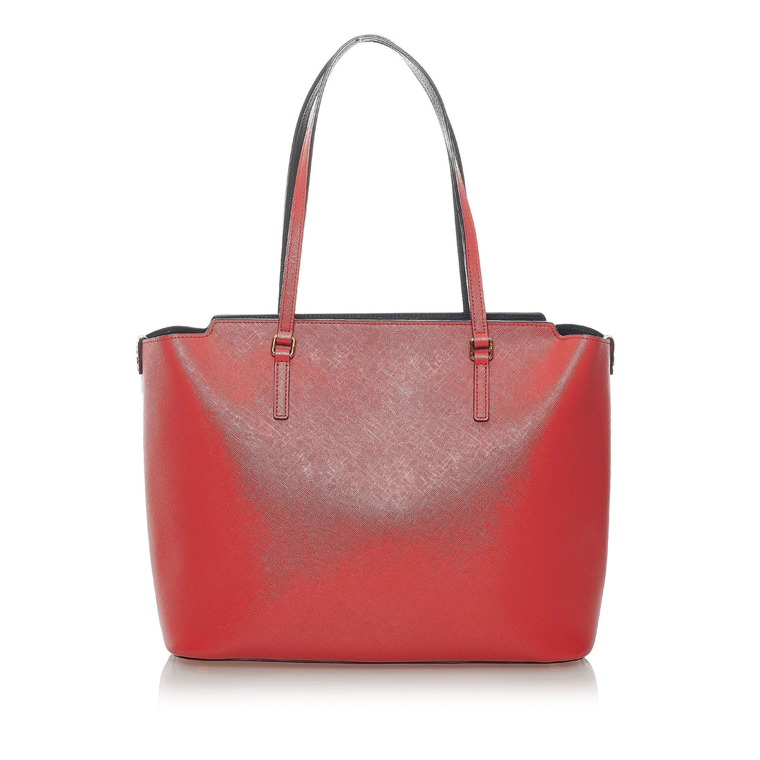 Red MCM Leather Tote Bag