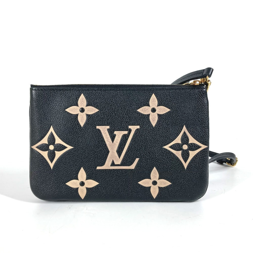 LOUIS VUITTON Shoulder Bag M80787 Monogram Ann Platt Leather black Monogram Ann Platt Pochette double zip Women Used