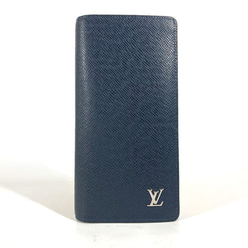 LOUIS VUITTON Long Wallet Purse M30292 Taiga Leather Navy Taiga Portefeuille Blaza mens Used