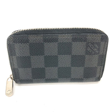 LOUIS VUITTON Coin case N63076 Damier Grafitto Canvas black Damier Grafitte Zippy coin purse mens Used