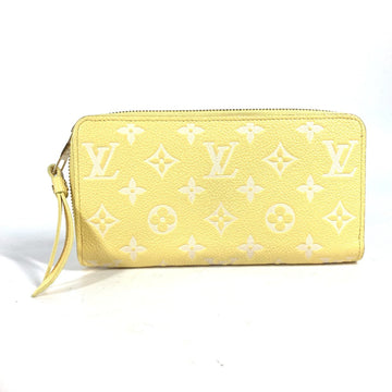 LOUIS VUITTON Long Wallet Purse M81427 Monogram Ann Platt Leather yellow Monogram Ann Platt Zippy wallet Women Used