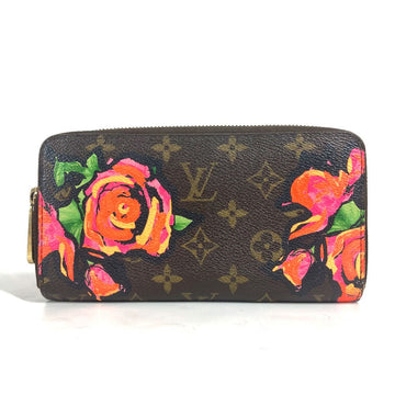 LOUIS VUITTON Long Wallet Purse M93759 Monogram canvas Brown Monogram Rose Stephen Sprouse Zippy wallet