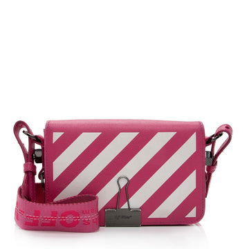 Off-White Leather Diag Mini Flap Bag