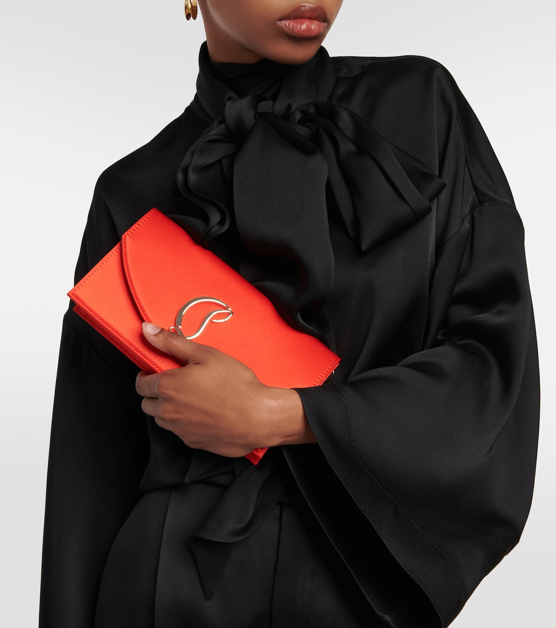 Christian Louboutin Women Loubi54 Crepe Satin Clutch
