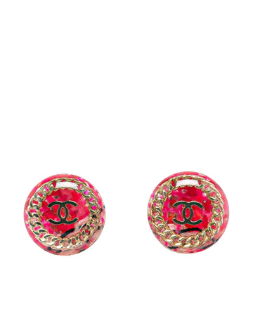 Gold Plated Resin Push Back Earrings