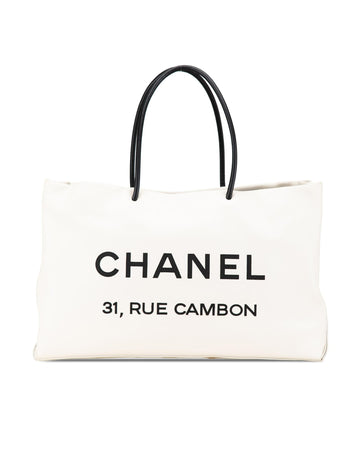 Calfskin Leather Shopping Tote with Rolled Handles and Top Zip Closure