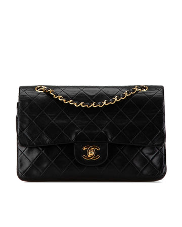 Medium Classic Lambskin Double Flap Shoulder Bag with Chain Straps