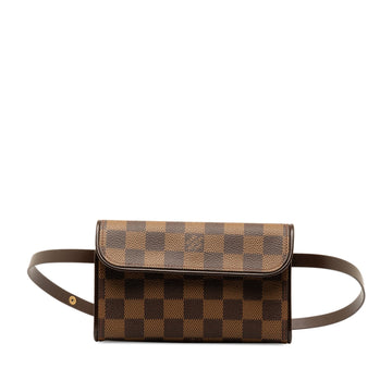Brown Louis Vuitton Damier Ebene Pochette Florentine Belt Bag
