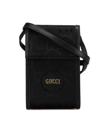 Mini Nylon Crossbody Bag with Leather Trim and Magnetic Flap Closure