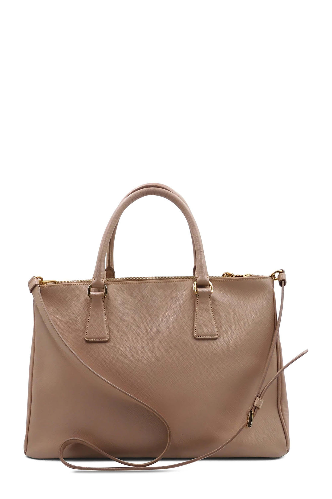 Medium Saffiano Lux Double Zip Tote