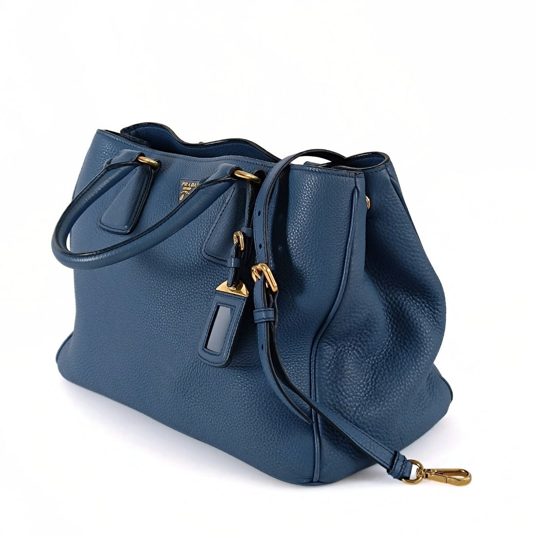 Prada Prada Shopper shoulder bag in cobalt buckskin - '10s