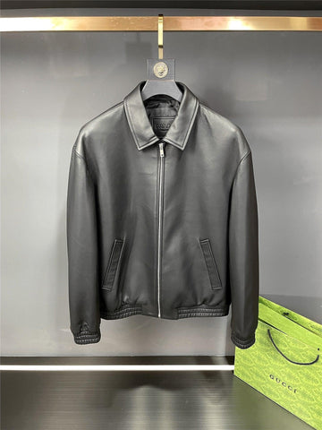 PRD Bomber Black Leather Jacket
