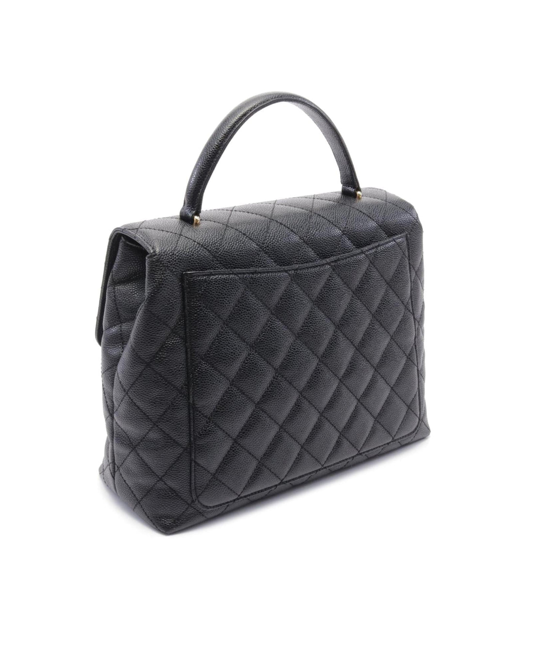 Caviar Leather Top Handle Bag with CC Turn Lock Closure