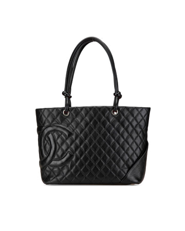 Quilted Lambskin Leather Tote with Rolled Handles