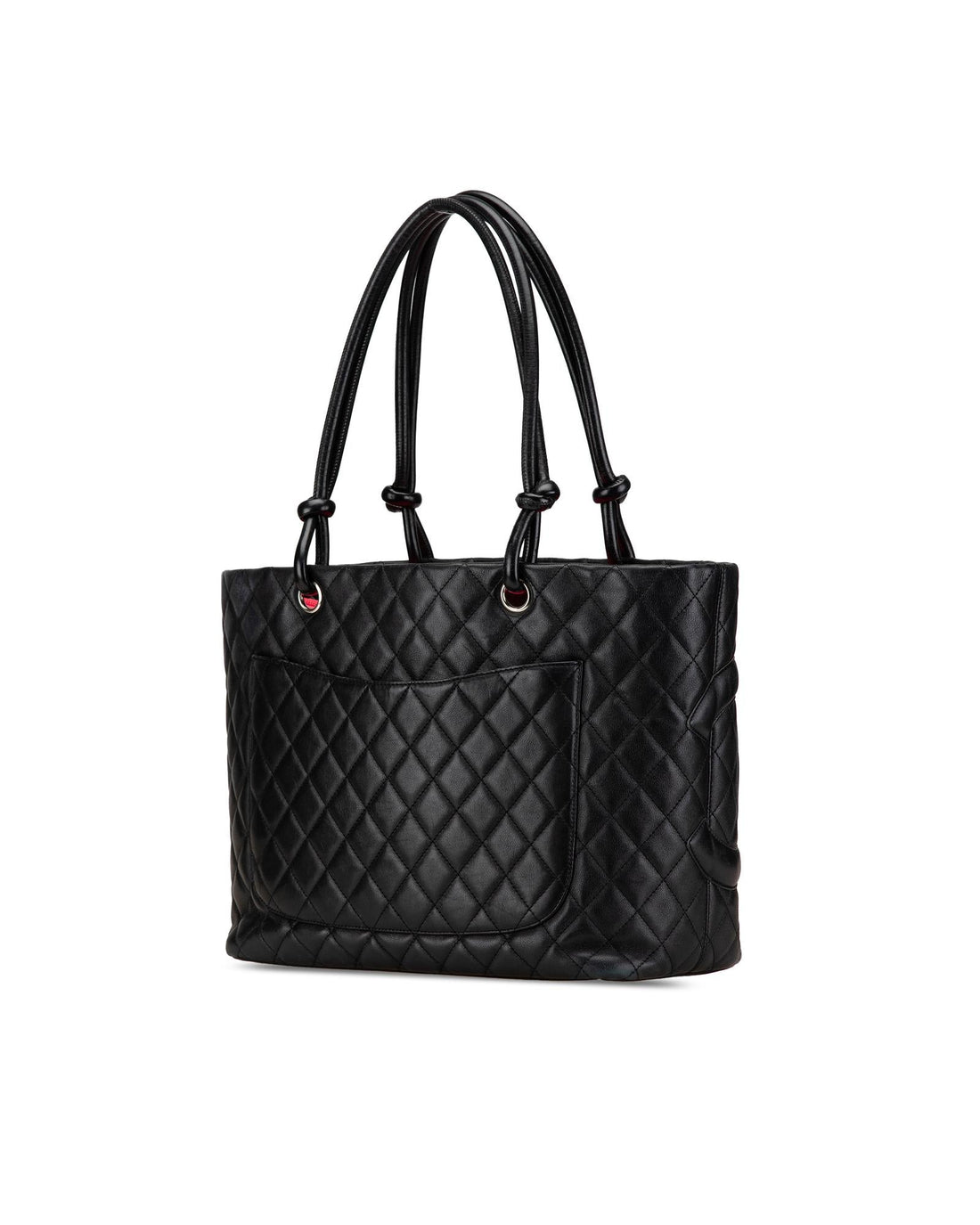Quilted Lambskin Leather Tote with Rolled Handles