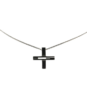 Sterling Silver Cross Pendant Necklace with Lobster Clasp Closure