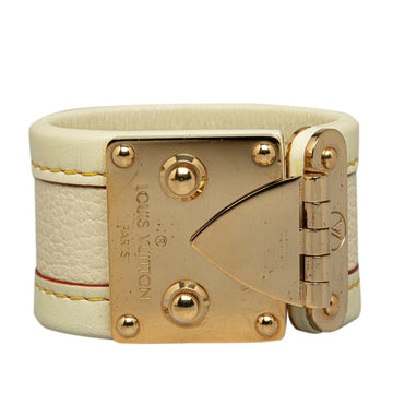 White Louis Vuitton Suhali S Lock Bracelet