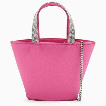 Amina Muaddi Rih Pink Satin Bucket Women