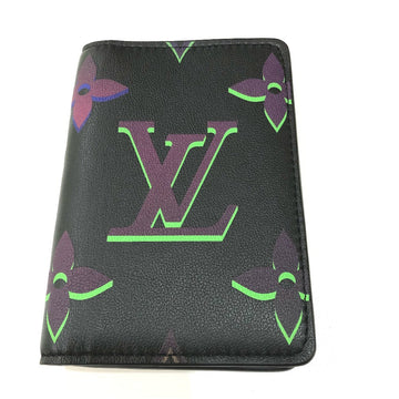 LOUIS VUITTON Card Case M82372 Calf leather black Monogram Organizer De Poch mens Used