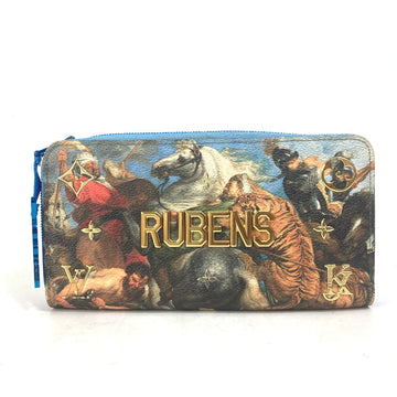 LOUIS VUITTON Long Wallet Purse M64603 leather blue Masters Collection Zippy wallet RUBENS Women Used