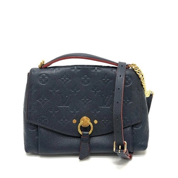 LOUIS VUITTON Shoulder Bag M43781 Monogram Ann Platt Leather Navy Blanche BB Women Used