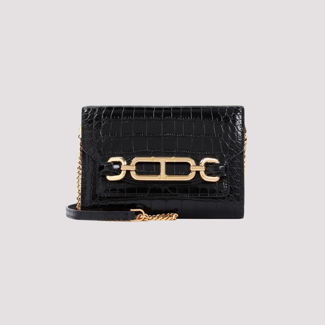 EMBOSSED CROCODILE LEATHER MINI CLUTCH