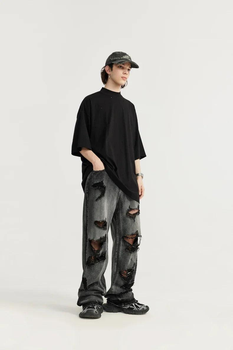 Vintage Ripped Washed Jeans