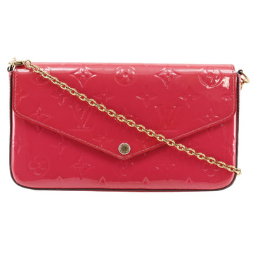 LOUIS VUITTON Shoulder Bag M61787 Monogram Vernis pink Chain wallet Pochette wallet Felice Women Used