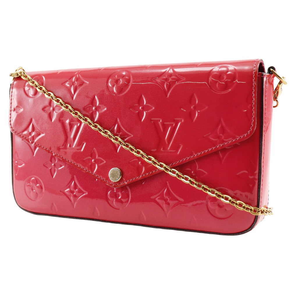 LOUIS VUITTON Shoulder Bag M61787 Monogram Vernis pink Chain wallet Pochette wallet Felice Women Used