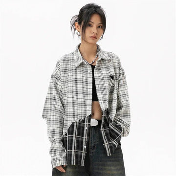 Women's Plaid Patchwork Shirt