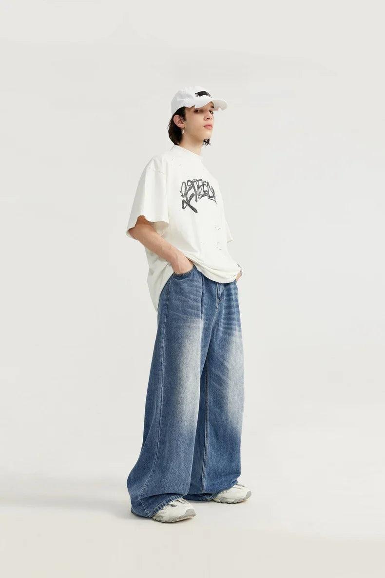 Wide-Leg Baggy Denim Jeans