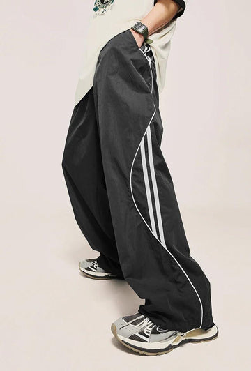 Wavy Side Striped Baggy Joggers